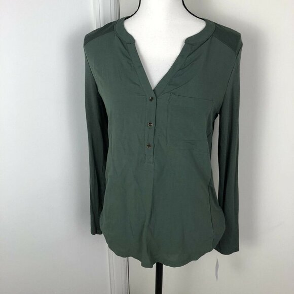 Sears Roebuck and Co Olive‎ Green Top Size Small - Picture 2 of 12